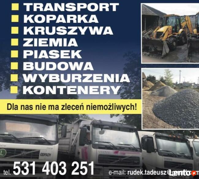 Transport Koparka Kruszywa Ziemia Piasek Budowa Wyburzenia K