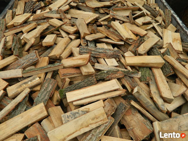 Opał - pocięta zrzyna dębowa drewno rozpałka brykiet pellet