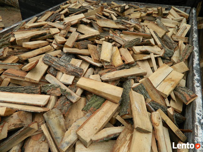 Opał - pocięta zrzyna dębowa drewno rozpałka brykiet pellet