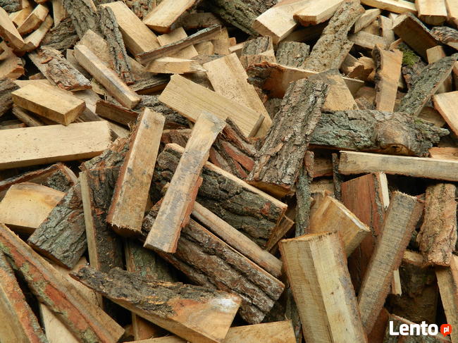 Opał - pocięta zrzyna dębowa drewno rozpałka brykiet pellet