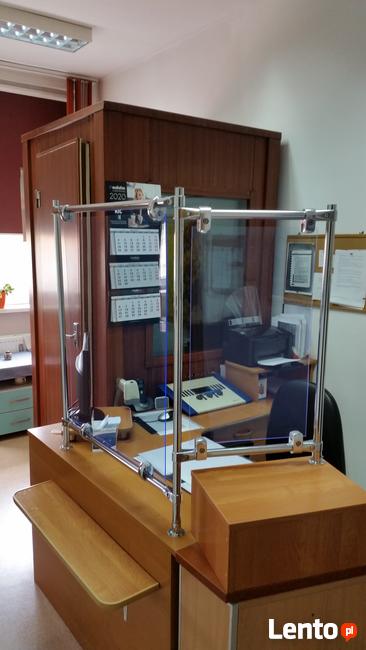 Osłona na ladę przegroda ze szkłem covid przeciwwirusowa