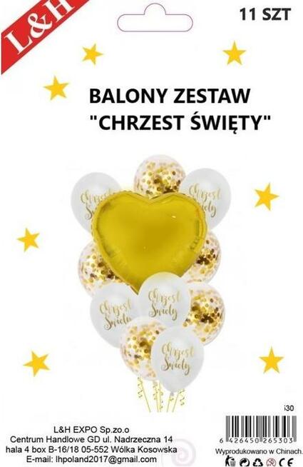 balony na chrzest , komunie , urodziny