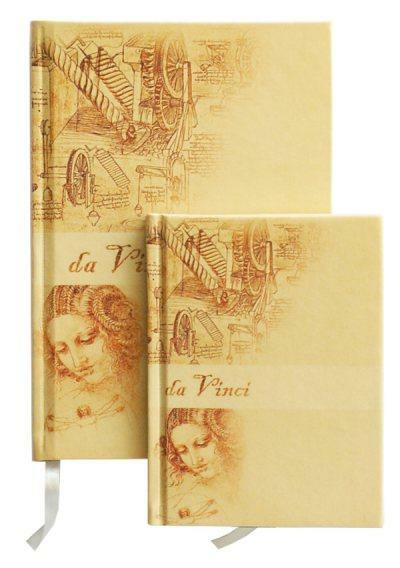 Notesy Da Vinci notatniki A5 w kratkę w ekoskórze