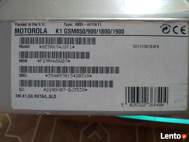 Motorola K1 Gold ✓Nowa ✓