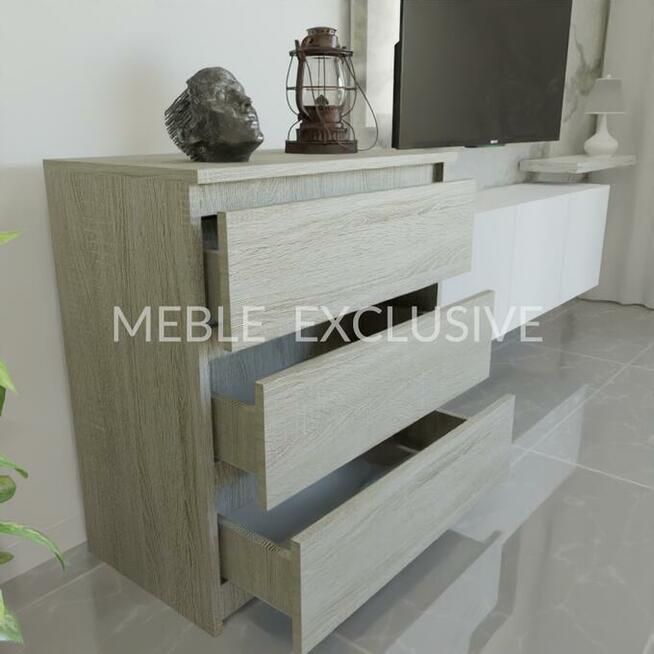 Komoda Szafka 3 szuflady Biała/Sonoma/Wenge PŁYTA 18 mm