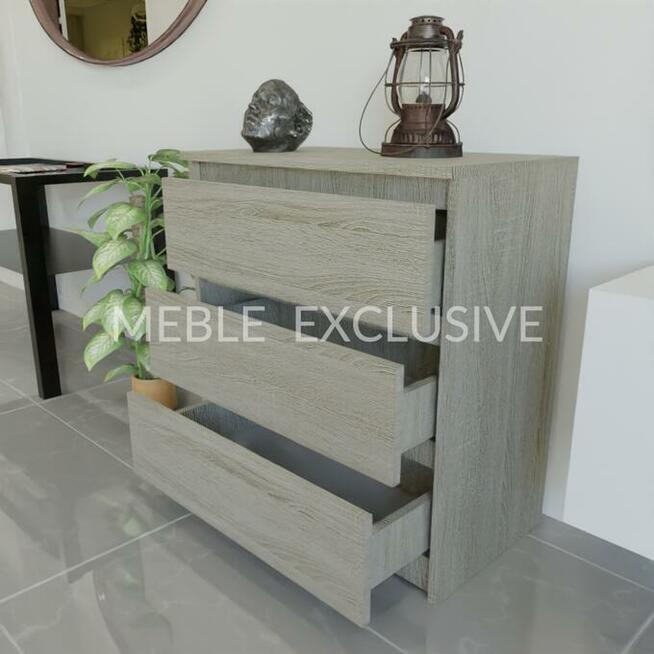 Komoda Szafka 3 szuflady Biała/Sonoma/Wenge PŁYTA 18 mm