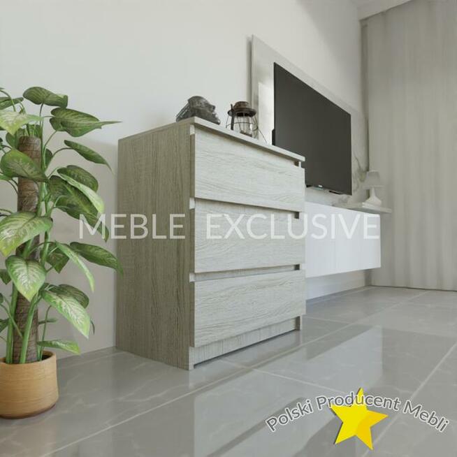 Komoda Szafka 3 szuflady Biała/Sonoma/Wenge PŁYTA 18 mm