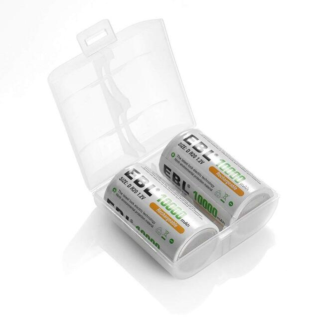 R20 Akumulator D EBL 10000mAh LR20 nowe 2 szt. BOX