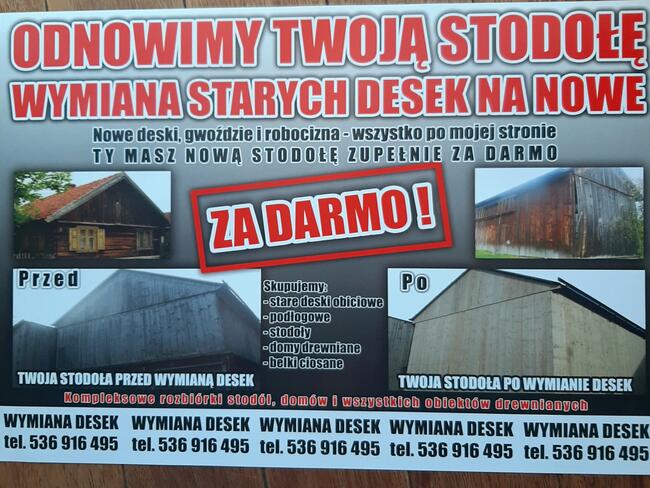 Rozbiórki stodół wymiana desek