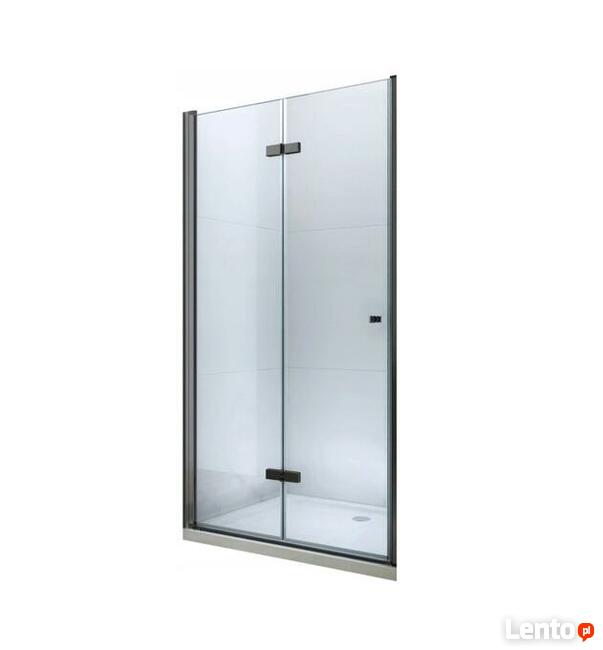 DRZWI PRYSZNICOWE SKŁADANE Czarne BLACK od 70 - do 120cm