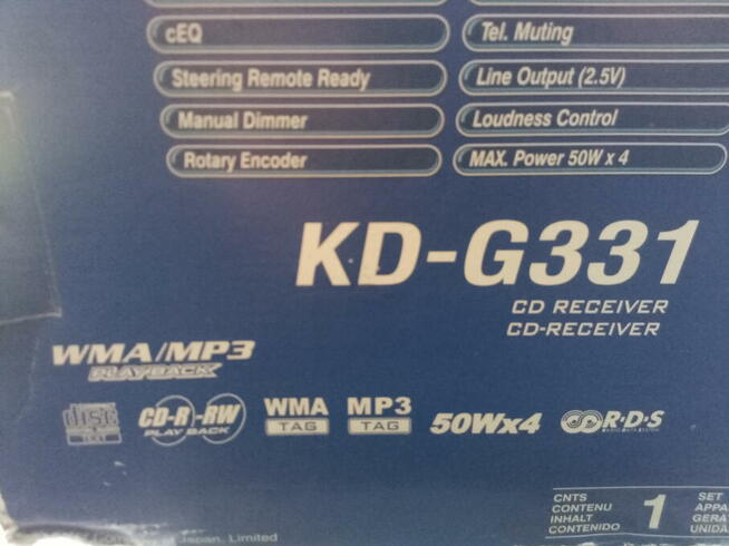 Radio JVC KD-G331 stan idealny MP3, CD...