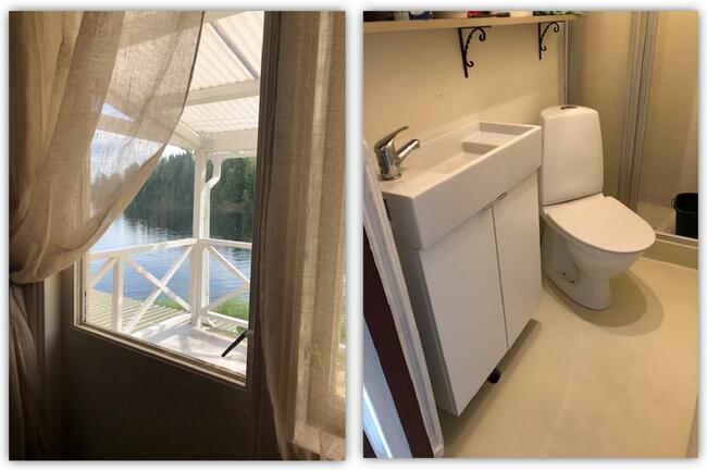 Dom w Szwecji, nad jeziorem w lesie, duża działka. Szwecja.