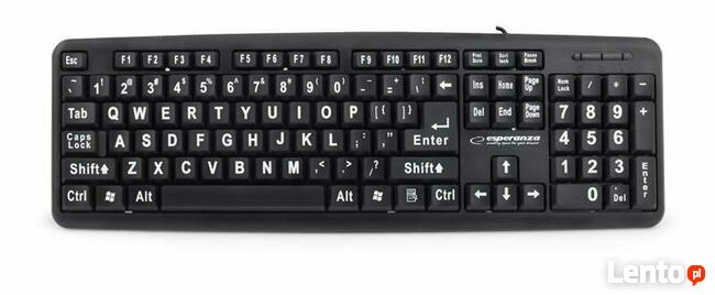 Klawiatura Esperanza Florida, duże, wyraźne litery - NOWA