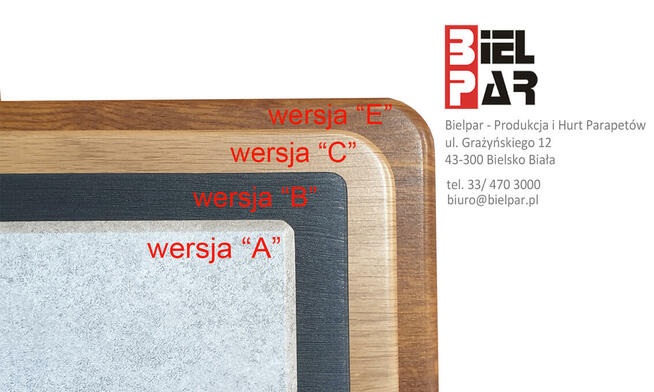 Parapety MDF wilgocioodporne BIELPAR