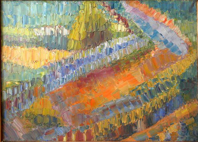 Pejzaż, widok, wnętrze, olej, Renata Bulicz (W.)