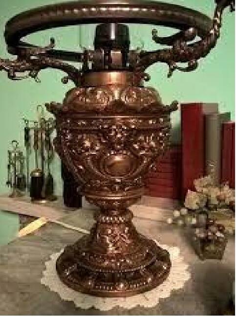 Miedziana lampa ala naftowa - styl retro