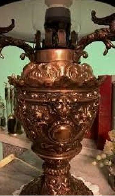 Miedziana lampa ala naftowa - styl retro