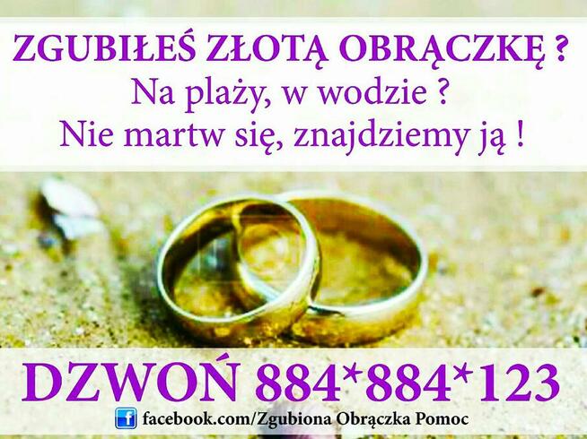 Usługi wykrywaczem metalu metali zgubiona obrączka