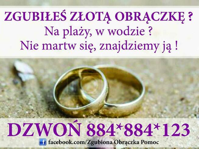 Usługi wykrywaczem metalu metali zgubiona obrączka