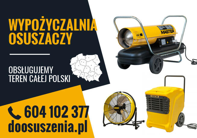 Wynajem osuszaczy powietrza/pochłaniaczy wilgoci Lubin