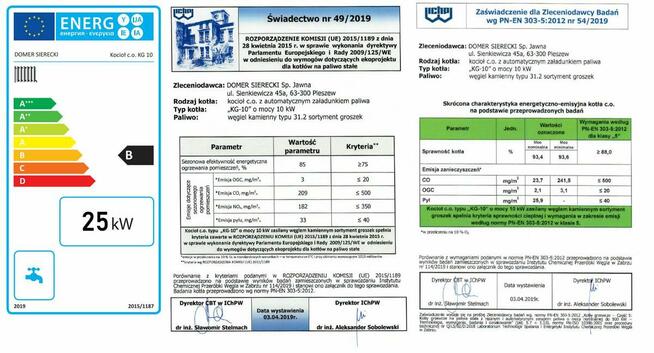 Kocioł piec CO z podajnikiem na ekogroszek 25KW 5klasa 250m2