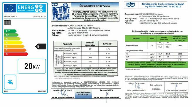 Kocioł piec z podajnikiem ekogroszek 20kW ecodesign 5klasa