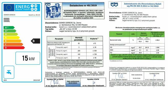 Kocioł 15KW (90-130m2) z podajnikiem na ekogroszek DOTACJA !