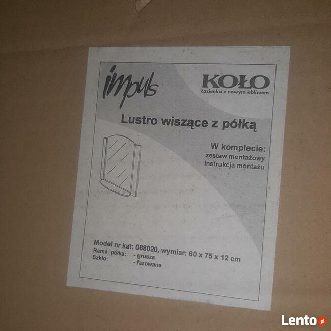 lustro impuls wiszące z półkami 60x 75x 12 cm