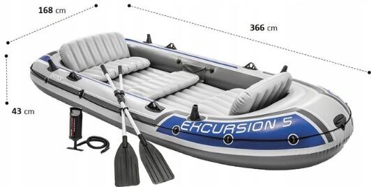 Duży Ponton Excursion 5 + POMPKA WIOSŁA