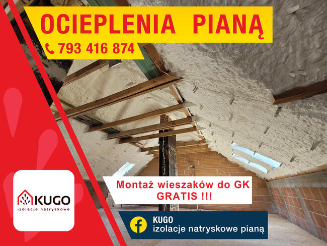 Ocieplenia pianką PUR, Piana, izolacja natryskowa poddasza