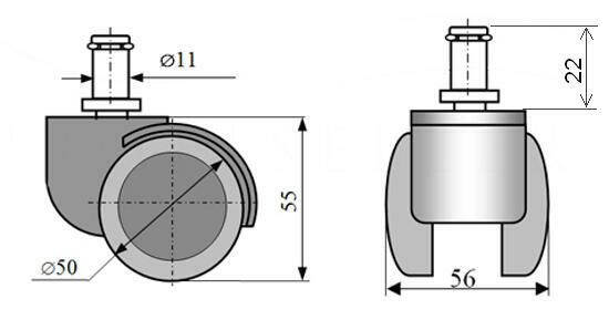 Kółka do fotela do 154 kg.