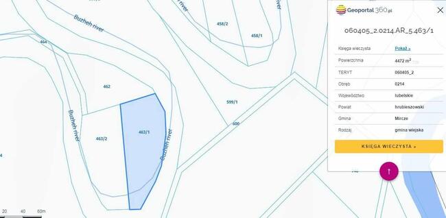 Działka siedliskowa + łąka. Kryłów, gm. Mircze