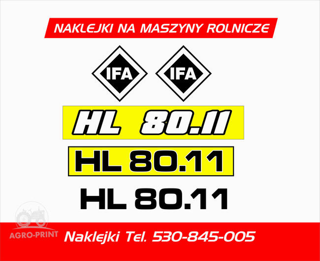 Naklejki IFA HL 80.11 każdy model- mocne, laminat UV