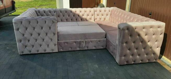 Naroznik chesterfield głęboko pikowany 160/300/240