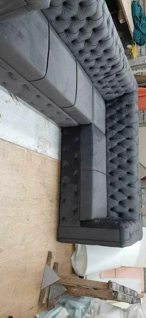 Narożnik chesterfield głęboko pikowany glamour producent