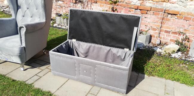 wyprzedaz Skrzynia pufa otwierana 100cm od ręki glamour