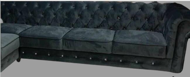 Narożnik glamour chesterfield głęboko pikowany 3.20/3.20