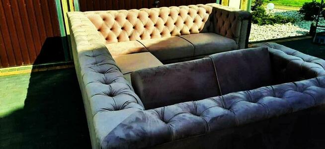 Naroznik chesterfield głęboko pikowany 160/300/240