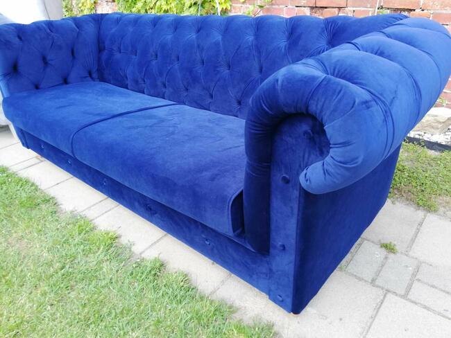 głęboki pikowania sofa chesterfield z funkcja spania glamour
