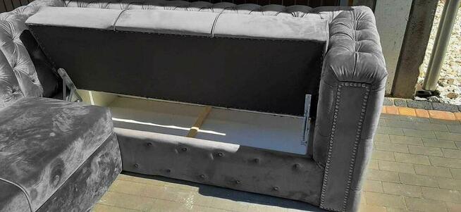 Narożnik chesterfield głęboko pikowany glamour producent