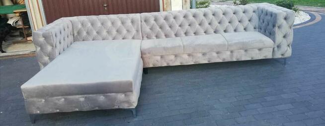 Narożnik glamour chesterfield mega wygoda pojemnik