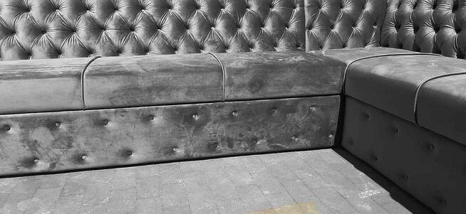 Narożnik chesterfield głęboko pikowany glamour producent
