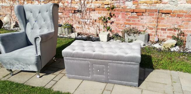 wyprzedaz Skrzynia pufa otwierana 100cm od ręki glamour