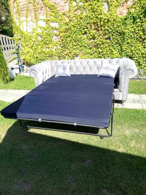 Sofa glamour wypasiona 220dluga, z f spania chesterfield