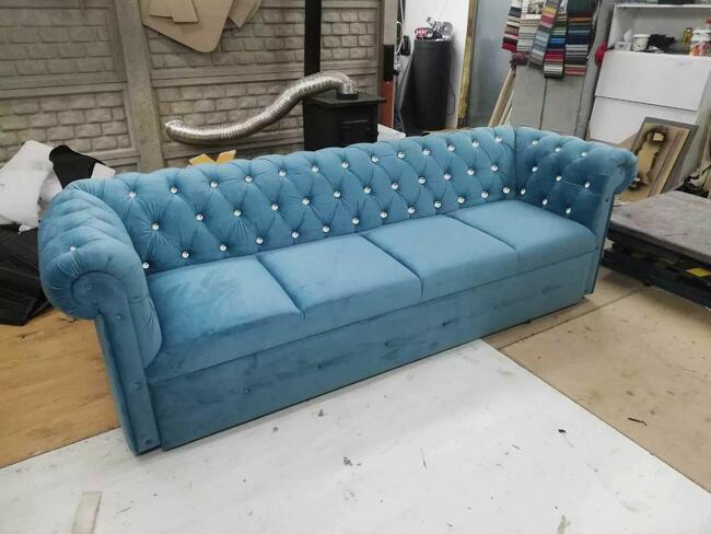 Sofa 250dluga chesterfield f spania delfin glamour