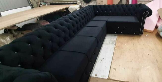 Narożnik chesterfield głęboko pikowany glamour producent