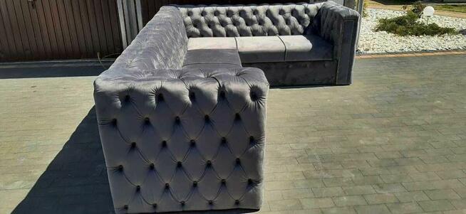 Narożnik chesterfield głęboko pikowany glamour producent