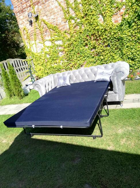 Sofa glamour wypasiona 220dluga, z f spania chesterfield
