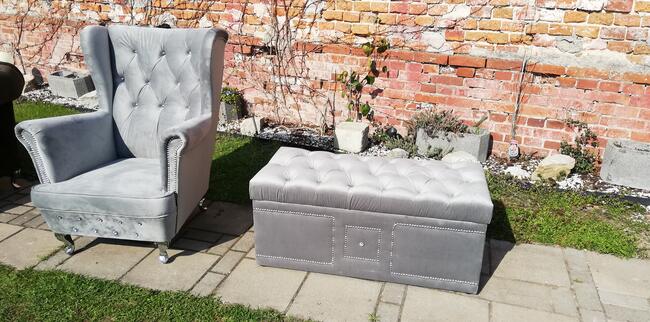 wyprzedaz Skrzynia pufa otwierana 100cm od ręki glamour