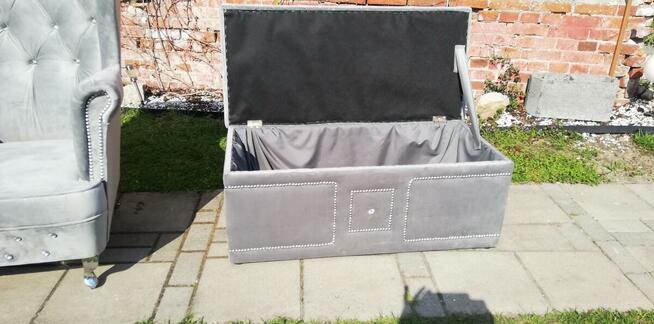 wyprzedaz Skrzynia pufa otwierana 100cm od ręki glamour
